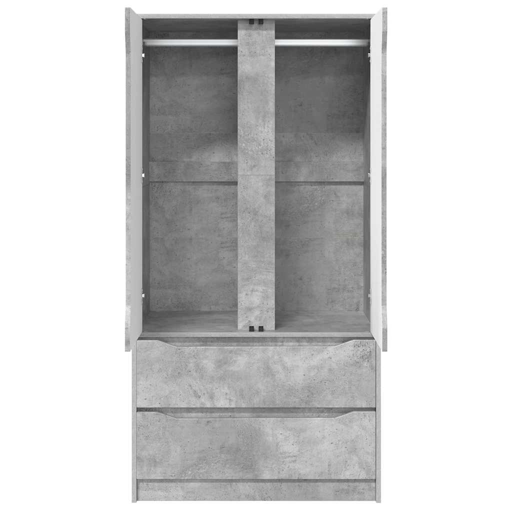 Wardrobe Concrete Grey 79.5 x 49 x 156 cm Engineered Wood