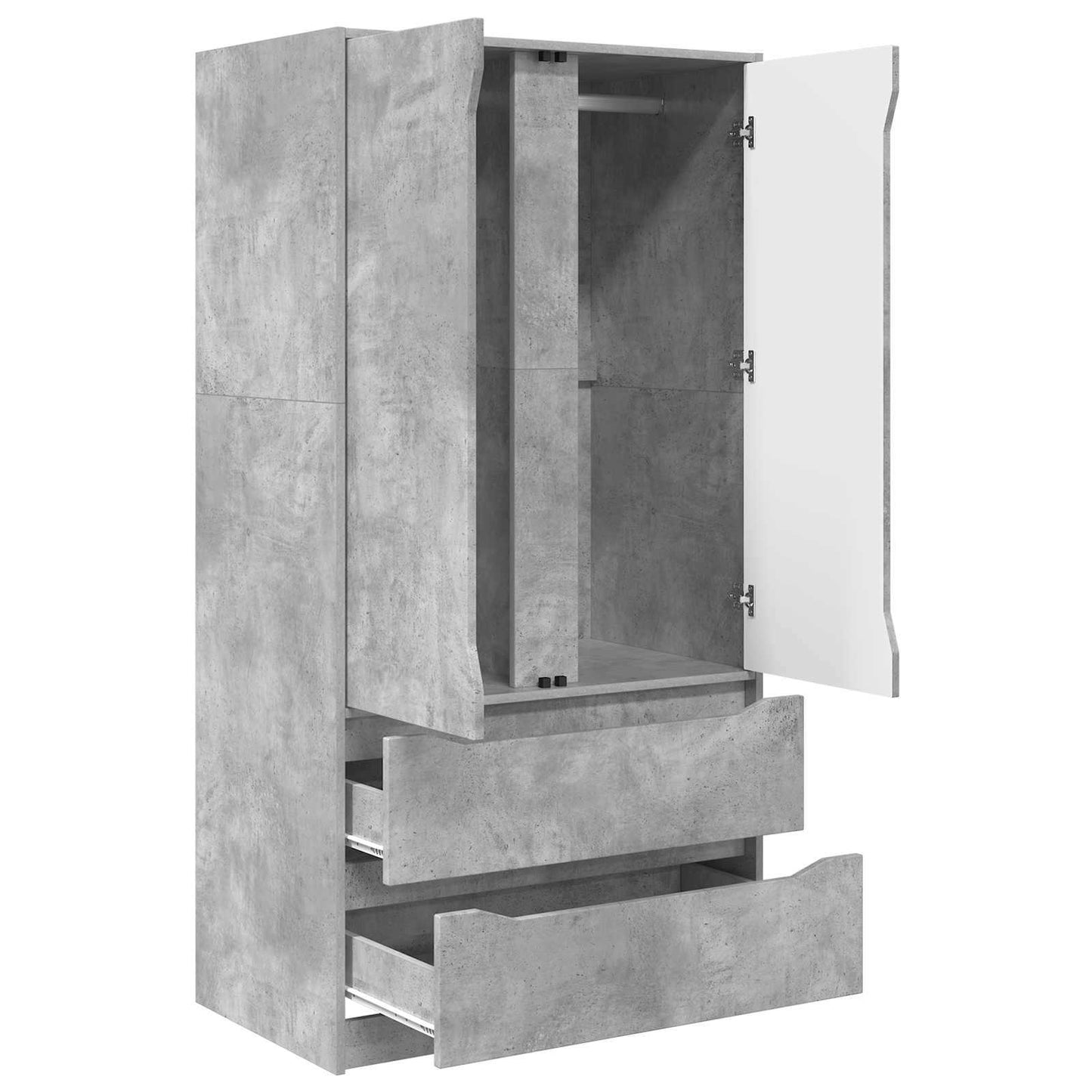 Wardrobe Concrete Grey 79.5 x 49 x 156 cm Engineered Wood