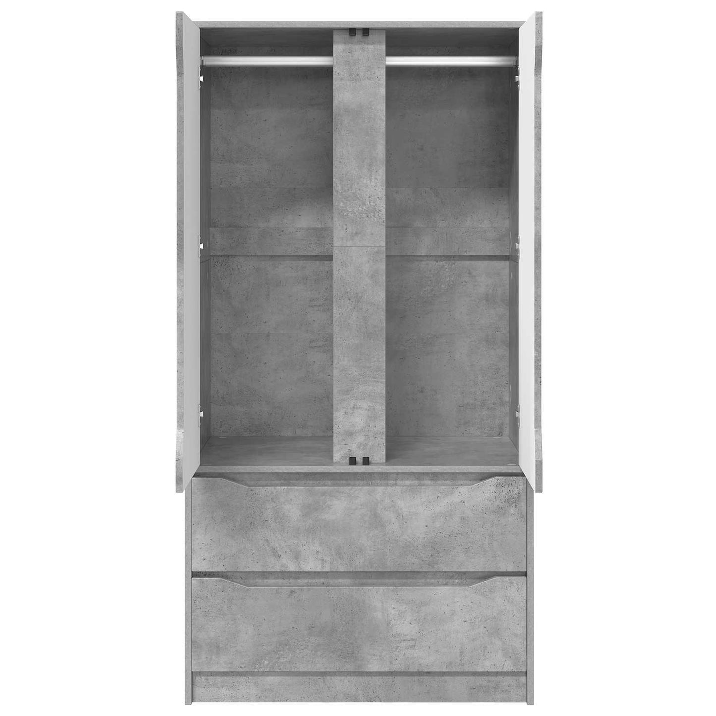 Wardrobe Concrete Grey 79.5 x 49 x 156 cm Engineered Wood