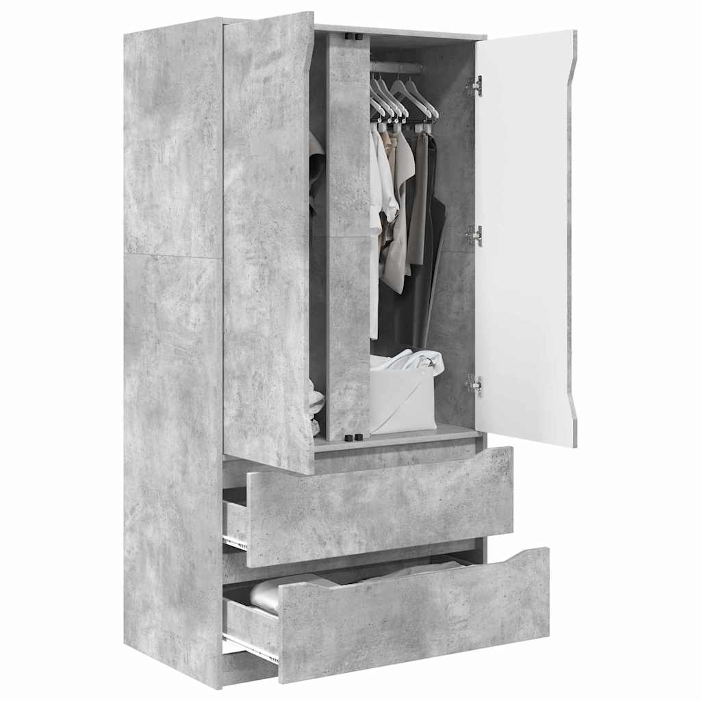 Wardrobe Concrete Grey 79.5 x 49 x 156 cm Engineered Wood