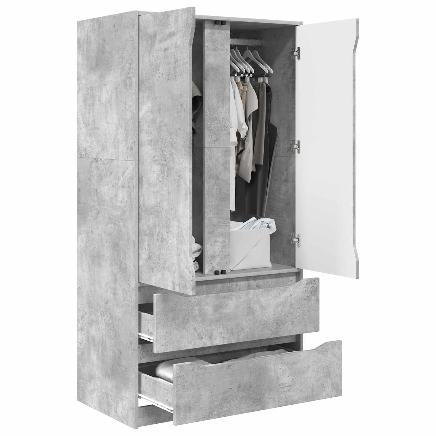 Wardrobe Concrete Grey 79.5 x 49 x 156 cm Engineered Wood