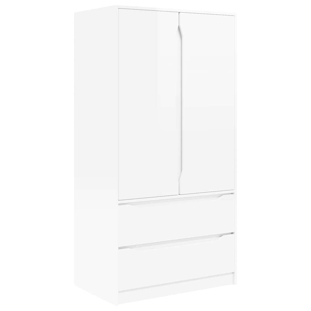 Wardrobe High Gloss White 79.5 x 49 x 156 cm Engineered Wood