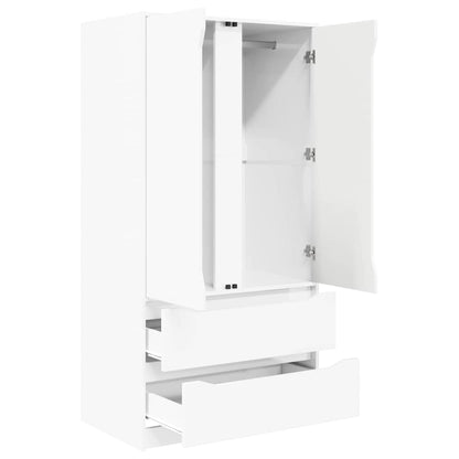 Wardrobe High Gloss White 79.5 x 49 x 156 cm Engineered Wood