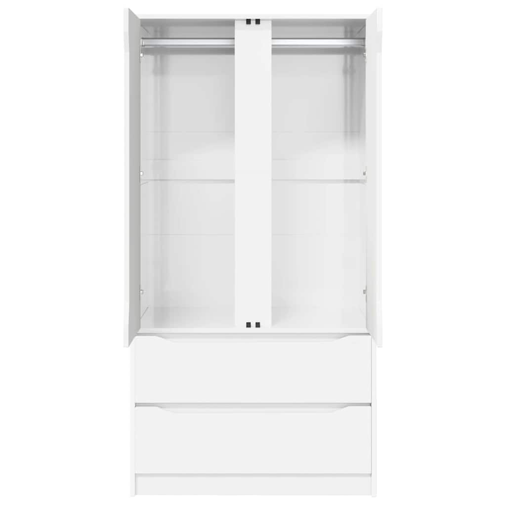 Wardrobe High Gloss White 79.5 x 49 x 156 cm Engineered Wood