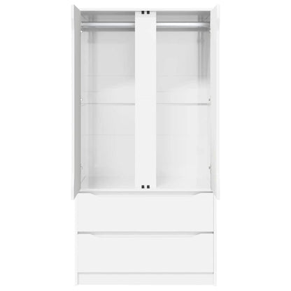 Wardrobe High Gloss White 79.5 x 49 x 156 cm Engineered Wood