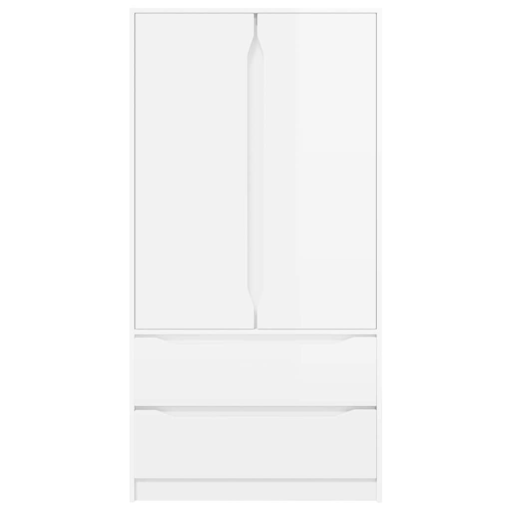 Wardrobe High Gloss White 79.5 x 49 x 156 cm Engineered Wood