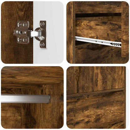 Wardrobe Manual Smoked Oak 79.5 x 49 x 156 cm Engineered Wood