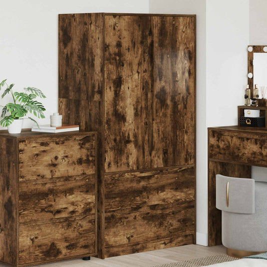 Wardrobe Manual Smoked Oak 79.5 x 49 x 156 cm Engineered Wood