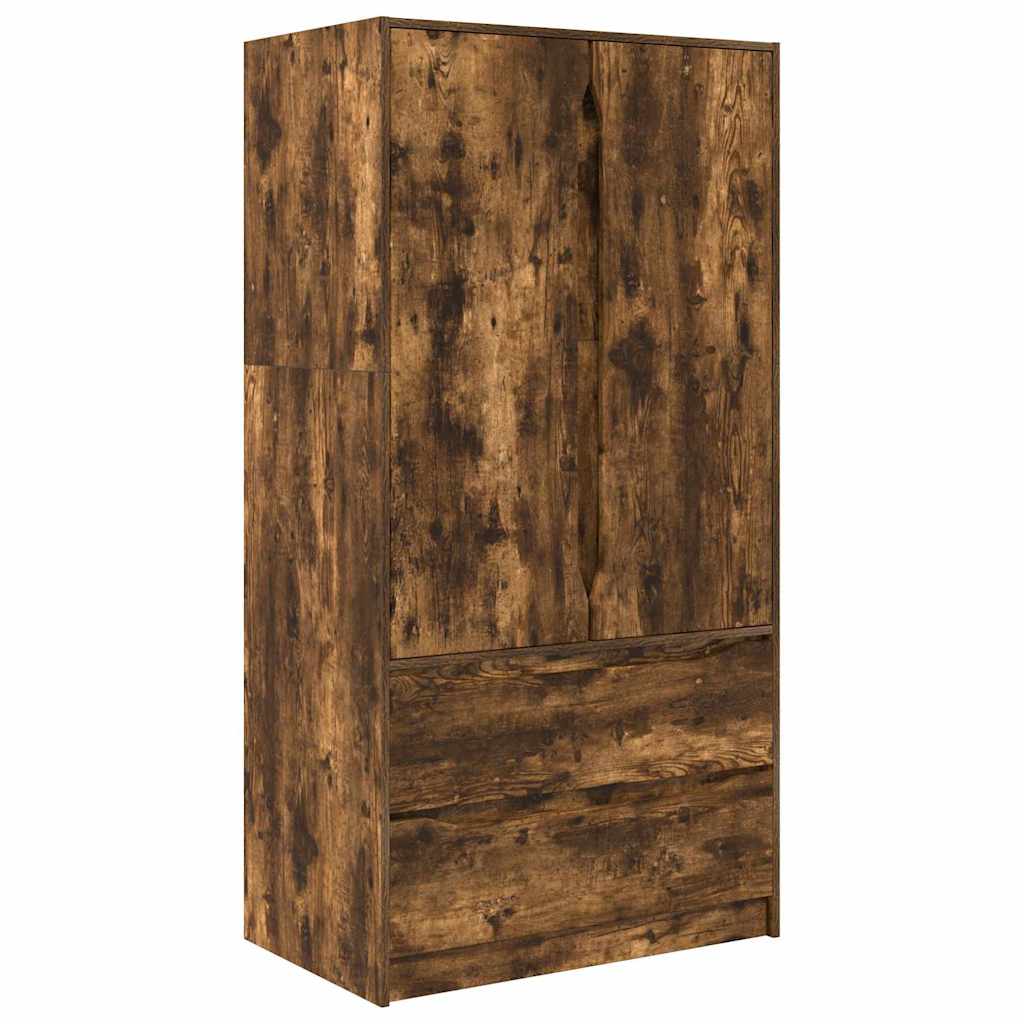 Wardrobe Manual Smoked Oak 79.5 x 49 x 156 cm Engineered Wood