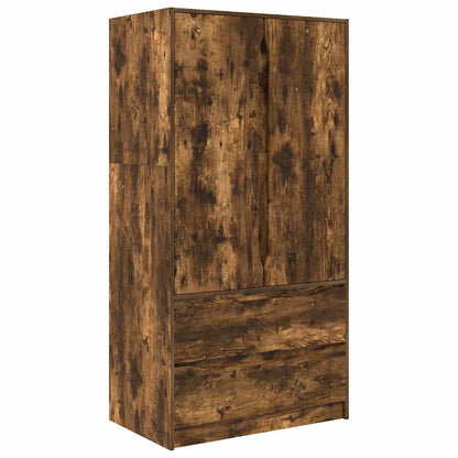 Wardrobe Manual Smoked Oak 79.5 x 49 x 156 cm Engineered Wood
