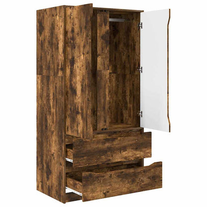 Wardrobe Manual Smoked Oak 79.5 x 49 x 156 cm Engineered Wood