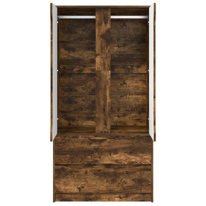 Wardrobe Manual Smoked Oak 79.5 x 49 x 156 cm Engineered Wood