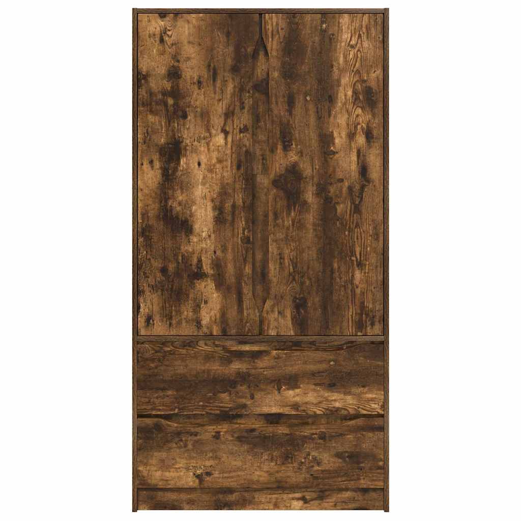 Wardrobe Manual Smoked Oak 79.5 x 49 x 156 cm Engineered Wood