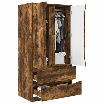 Wardrobe Manual Smoked Oak 79.5 x 49 x 156 cm Engineered Wood