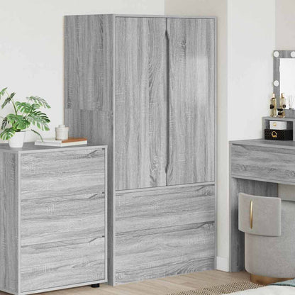 Wardrobe Manual Grey Sonoma 79.5 x 49 x 156 cm Engineered Wood