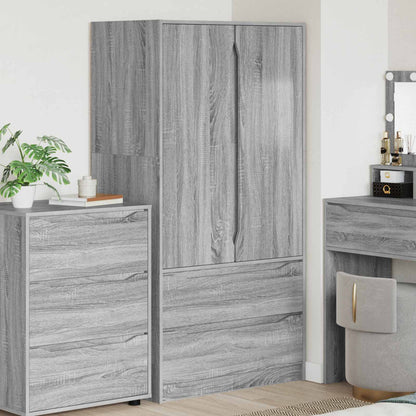 Wardrobe Manual Grey Sonoma 79.5 x 49 x 156 cm Engineered Wood