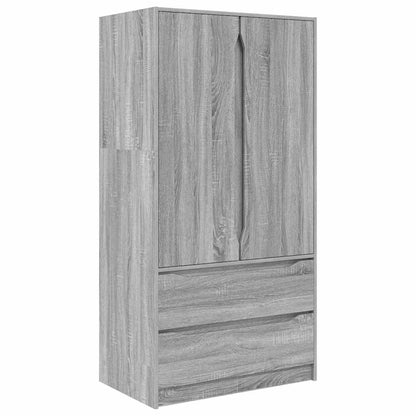 Wardrobe Manual Grey Sonoma 79.5 x 49 x 156 cm Engineered Wood
