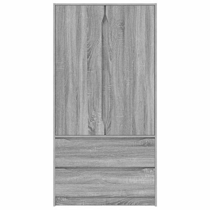 Wardrobe Manual Grey Sonoma 79.5 x 49 x 156 cm Engineered Wood