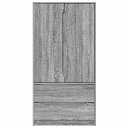 Wardrobe Manual Grey Sonoma 79.5 x 49 x 156 cm Engineered Wood