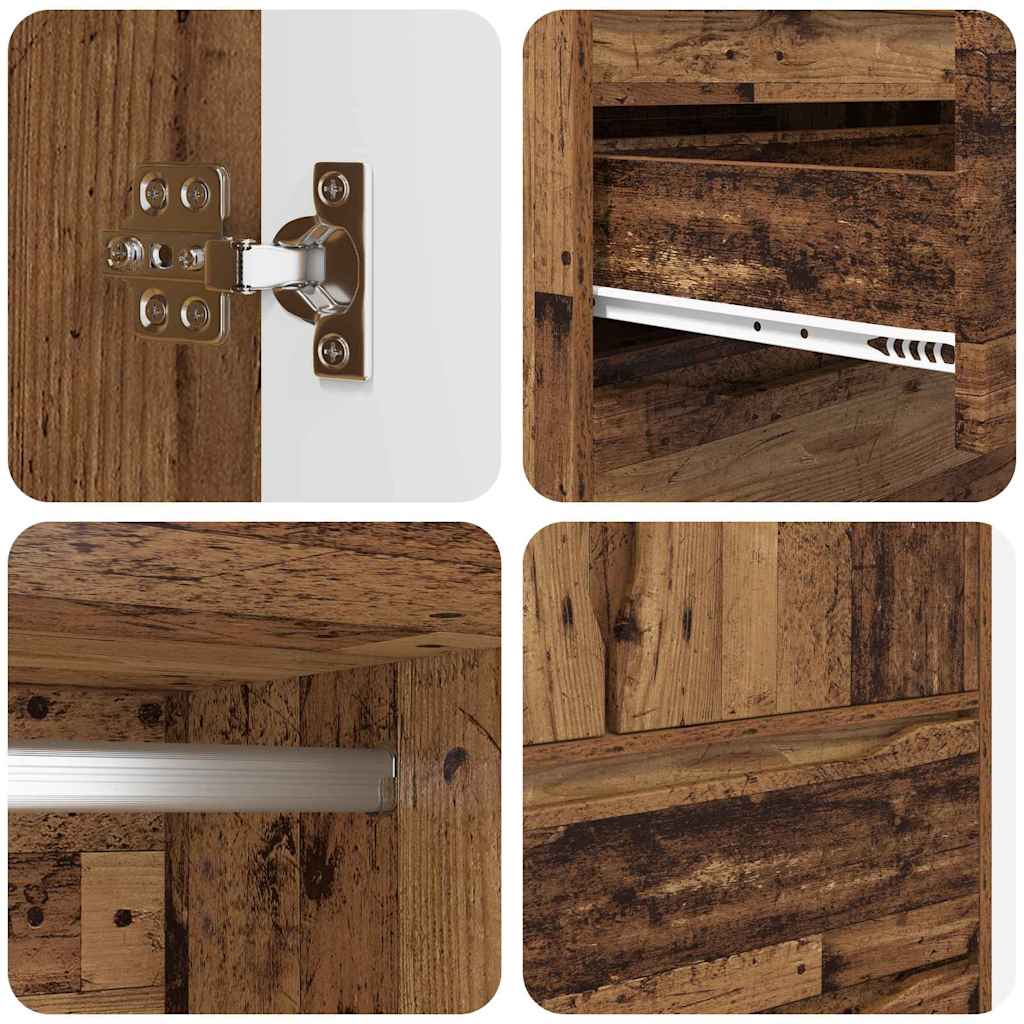 Wardrobe with Door Old Wood 79.5 x 49 x 156 cm Engineered Wood