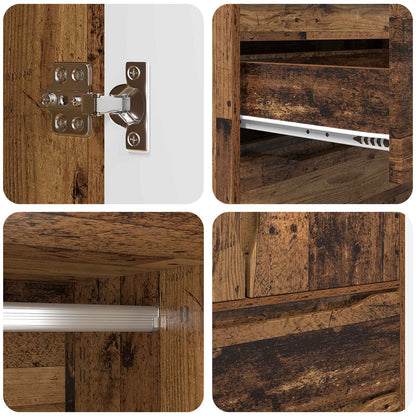 Wardrobe with Door Old Wood 79.5 x 49 x 156 cm Engineered Wood