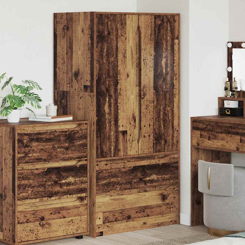 Wardrobe with Door Old Wood 79.5 x 49 x 156 cm Engineered Wood