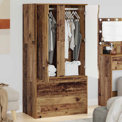 Wardrobe with Door Old Wood 79.5 x 49 x 156 cm Engineered Wood