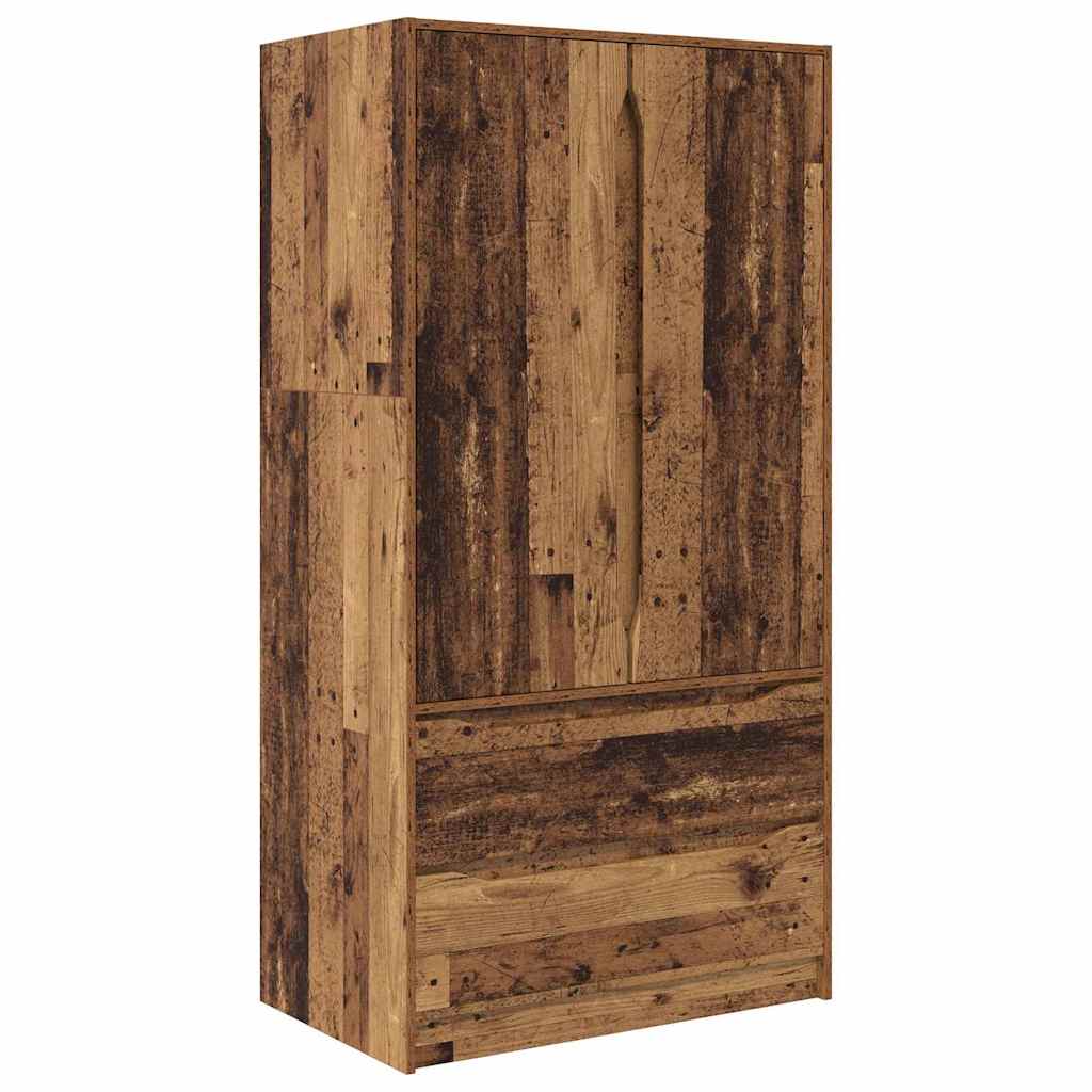 Wardrobe with Door Old Wood 79.5 x 49 x 156 cm Engineered Wood