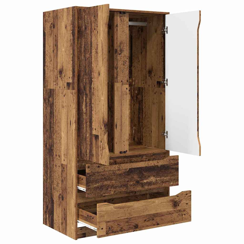 Wardrobe with Door Old Wood 79.5 x 49 x 156 cm Engineered Wood