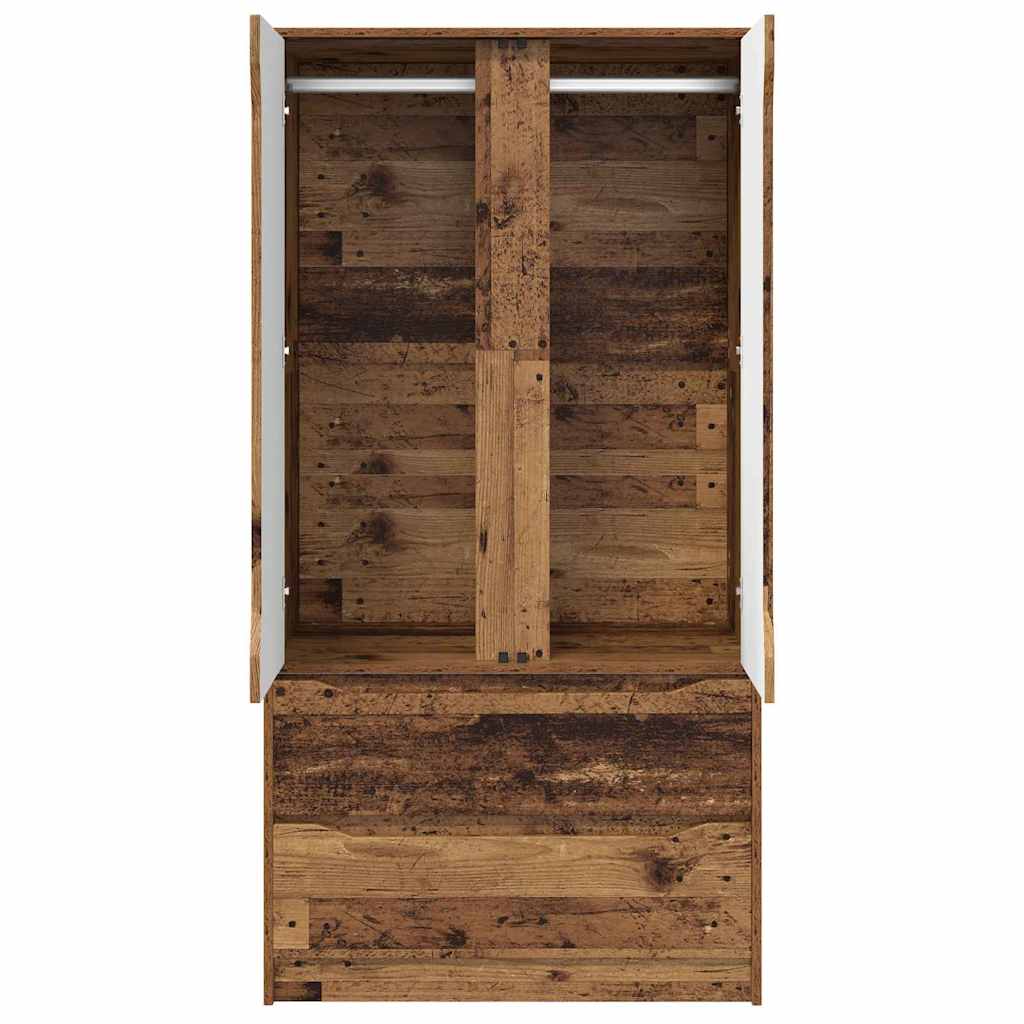 Wardrobe with Door Old Wood 79.5 x 49 x 156 cm Engineered Wood