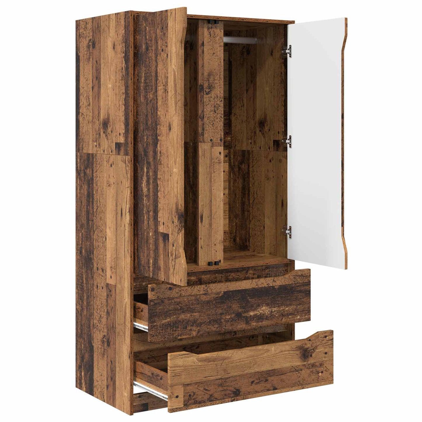 Wardrobe with Door Old Wood 79.5 x 49 x 156 cm Engineered Wood