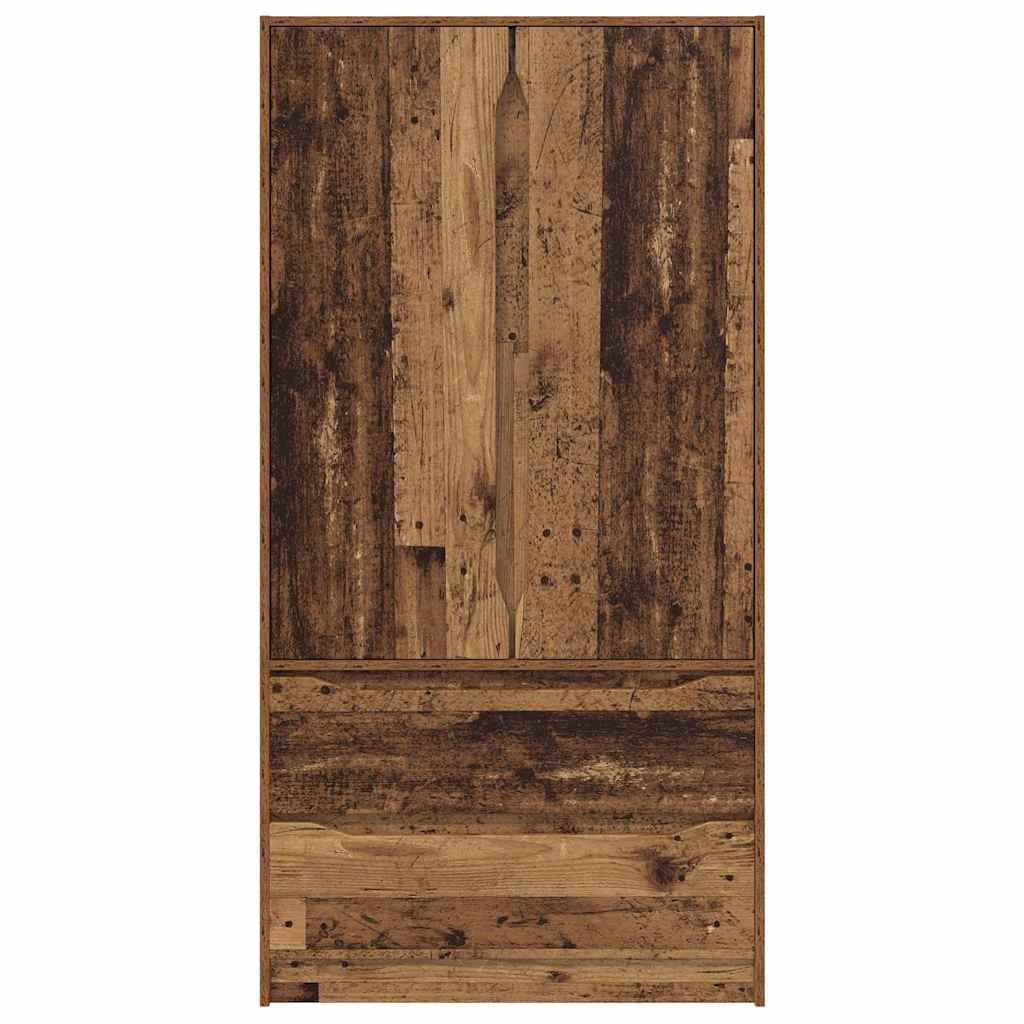 Wardrobe with Door Old Wood 79.5 x 49 x 156 cm Engineered Wood