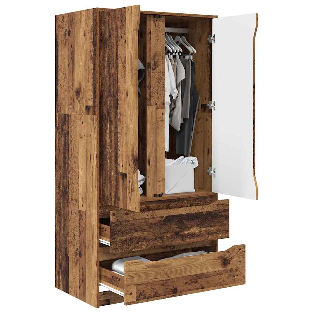 Wardrobe with Door Old Wood 79.5 x 49 x 156 cm Engineered Wood