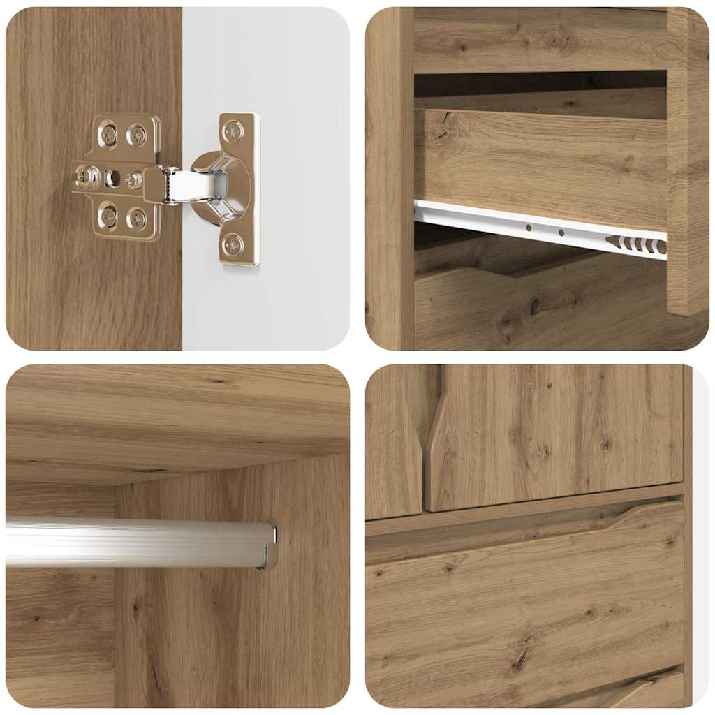 Wardrobe Manual Artisan Oak 79.5 x 49 x 156 cm Engineered Wood