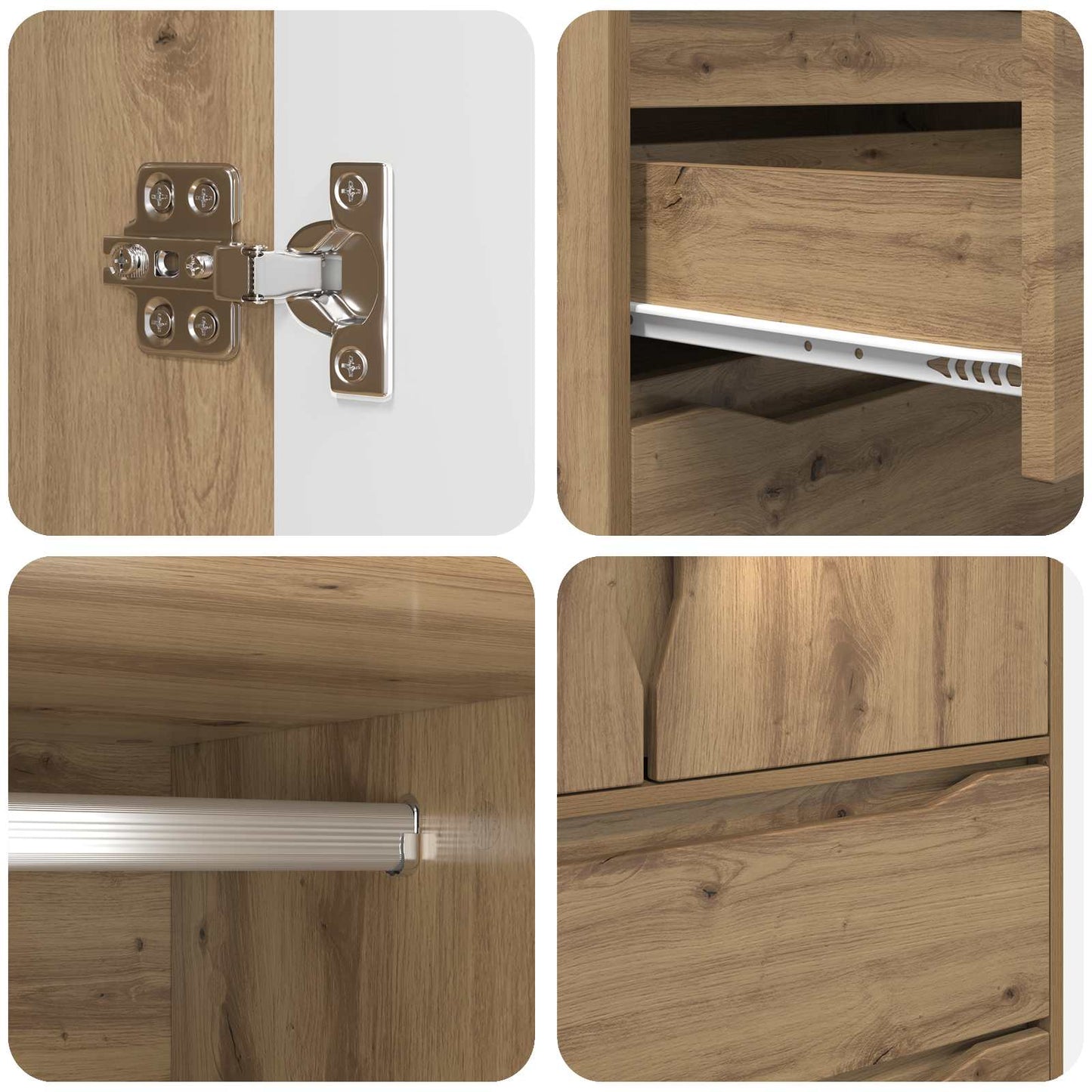 Wardrobe Manual Artisan Oak 79.5 x 49 x 156 cm Engineered Wood