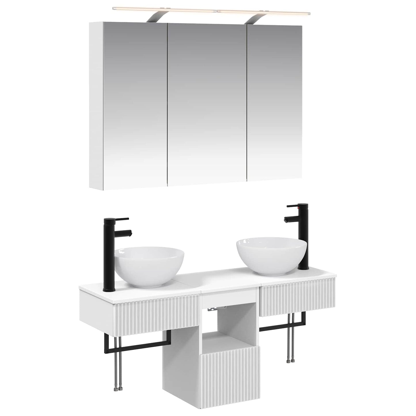 Bathroom Cabinet Set 4 pcs White 100 x 14.5 x 70 cm