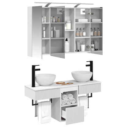 Bathroom Cabinet Set 4 pcs White 100 x 14.5 x 70 cm