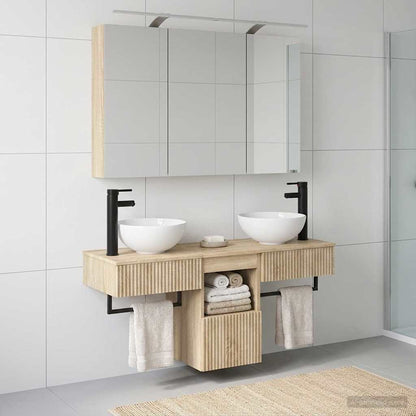 Bathroom Cabinet Set 4 pcs Sonoma Oak 100 x 14.5 x 70 cm
