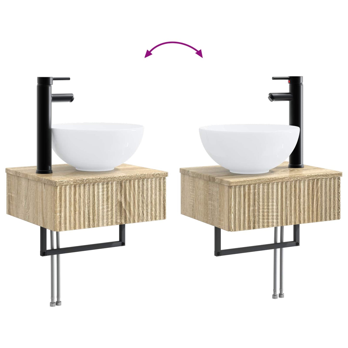 Bathroom Cabinet Set 4 pcs Sonoma Oak 100 x 14.5 x 70 cm