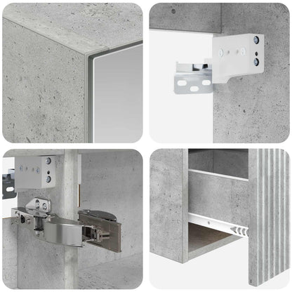 Bathroom Cabinet Set 4 pcs Concrete Grey 100 x 14.5 x 70 cm