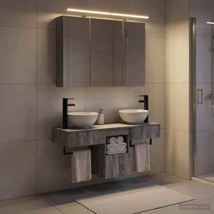 Bathroom Cabinet Set 4 pcs Grey Sonoma 100 x 14.5 x 70 cm