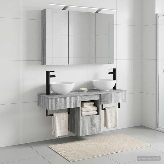 Bathroom Cabinet Set 4 pcs Grey Sonoma 100 x 14.5 x 70 cm