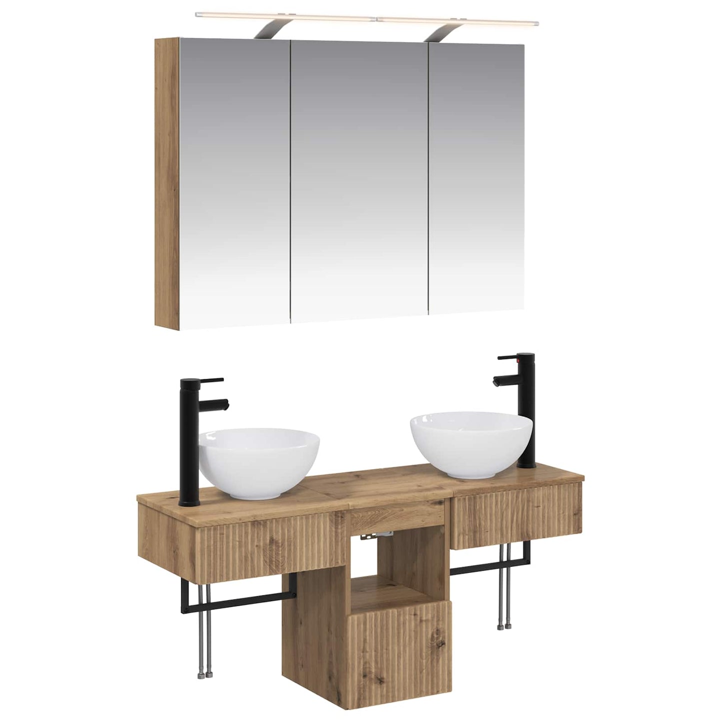 Bathroom Cabinet Set 4 pcs 100 x 14.5 x 70 cm Engineered Wood