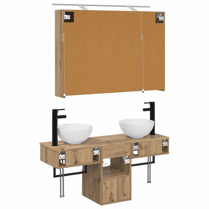 Bathroom Cabinet Set 4 pcs 100 x 14.5 x 70 cm Engineered Wood