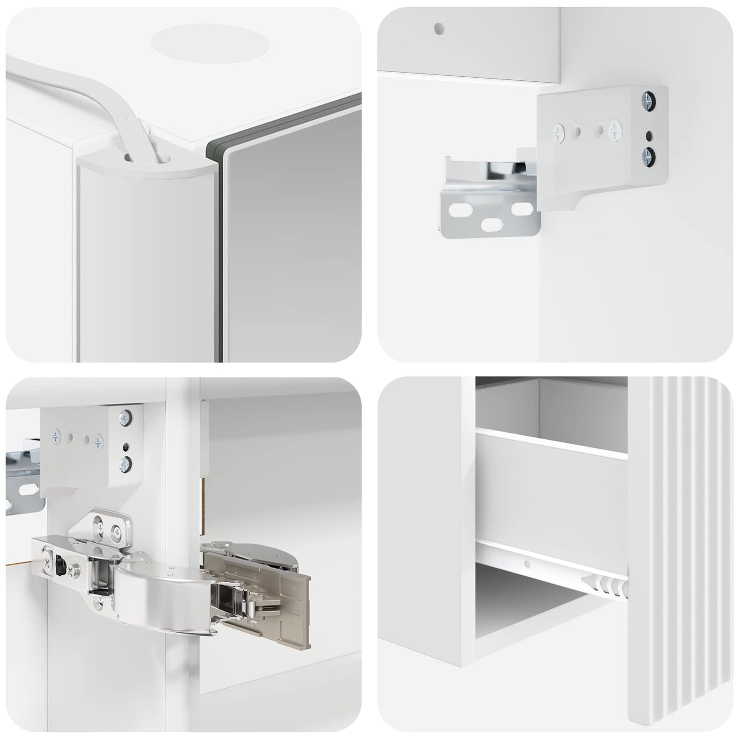Bathroom Cabinet Set 4 pcs White 103.5 x 15.5 x 70 cm