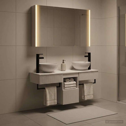 Bathroom Cabinet Set 4 pcs White 103.5 x 15.5 x 70 cm