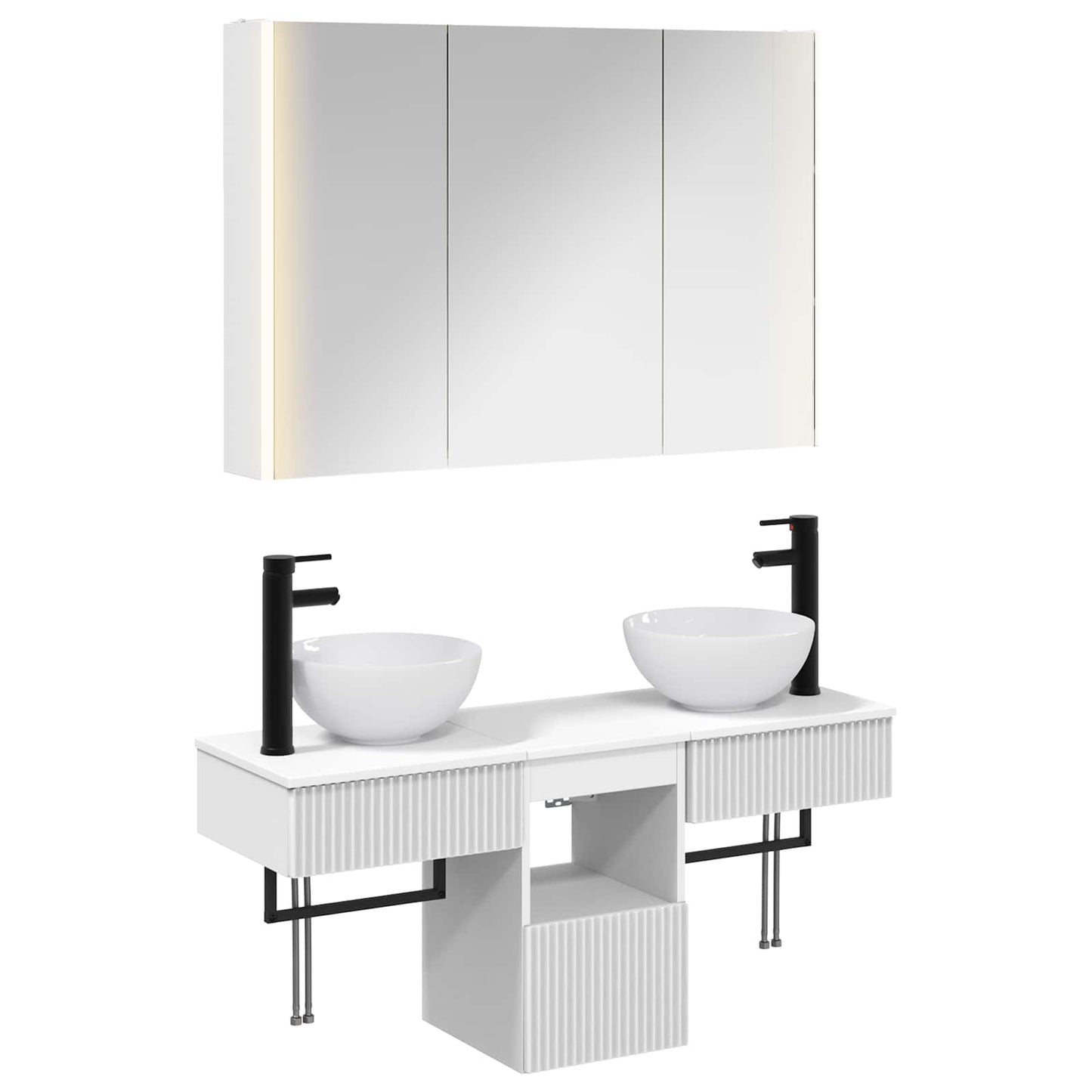 Bathroom Cabinet Set 4 pcs White 103.5 x 15.5 x 70 cm