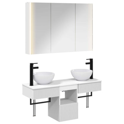 Bathroom Cabinet Set 4 pcs White 103.5 x 15.5 x 70 cm