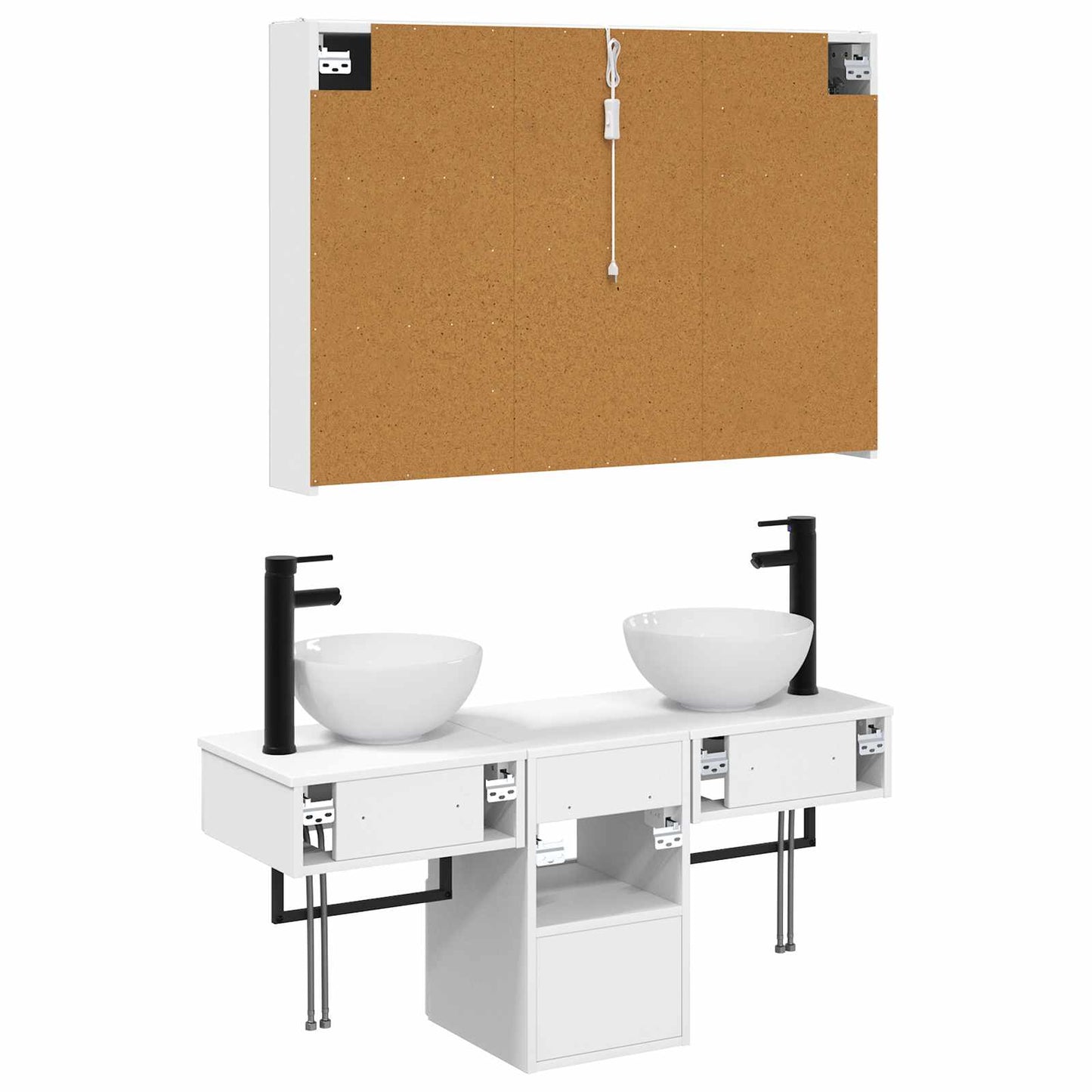 Bathroom Cabinet Set 4 pcs White 103.5 x 15.5 x 70 cm