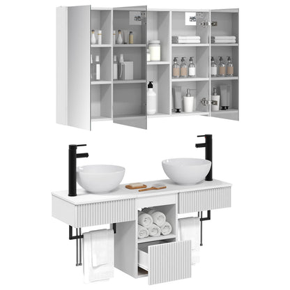 Bathroom Cabinet Set 4 pcs White 103.5 x 15.5 x 70 cm